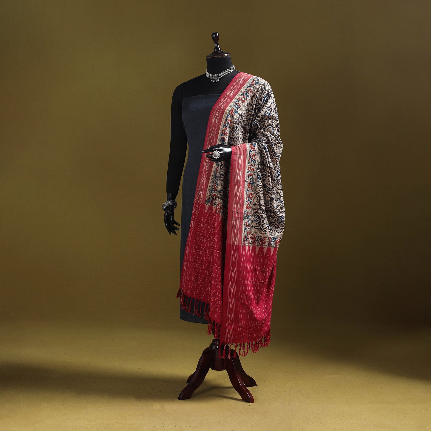 Multicolor - natural dyed kalamkari cotton dupatta