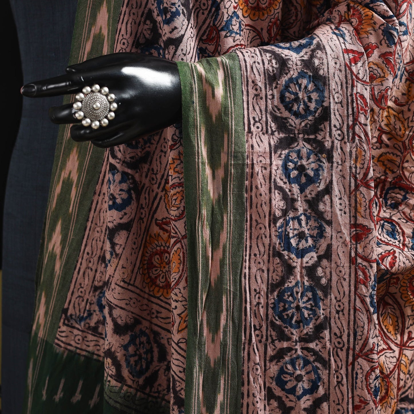 Multicolor - natural dyed kalamkari cotton dupatta