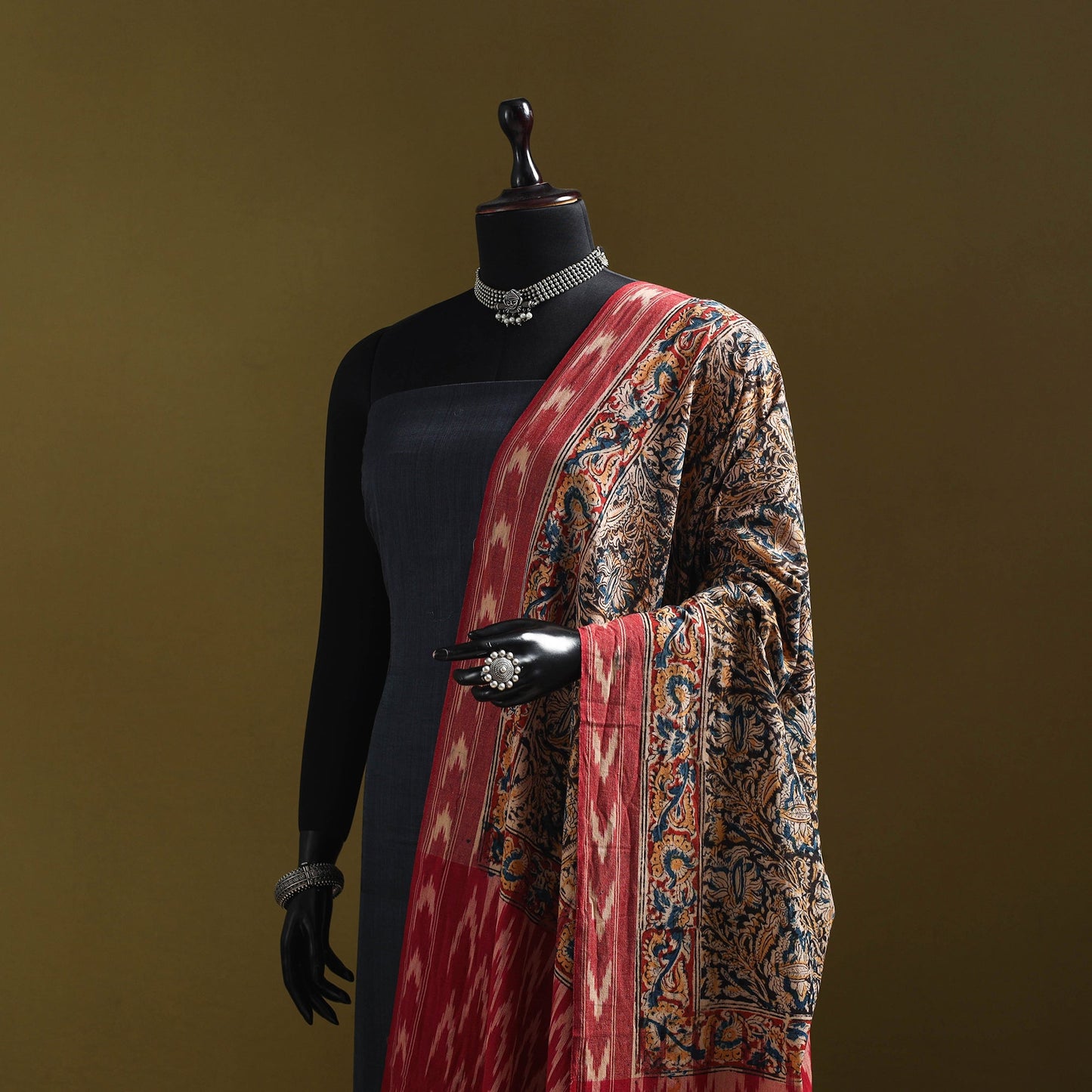 Multicolor - natural dyed kalamkari cotton dupatta