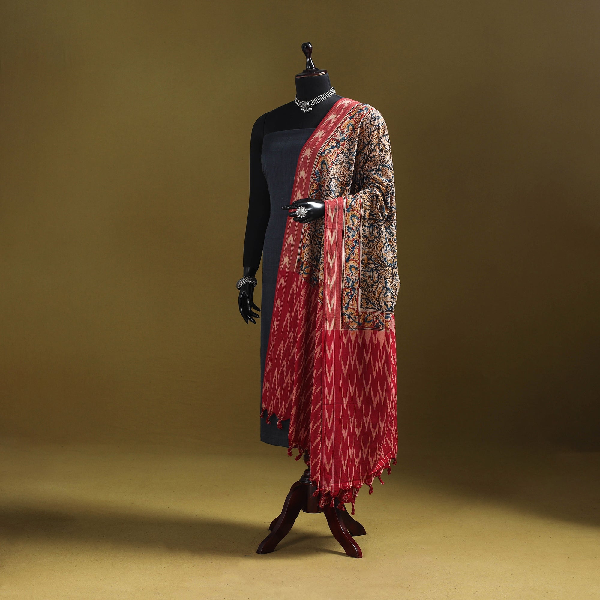 Multicolor - natural dyed kalamkari cotton dupatta