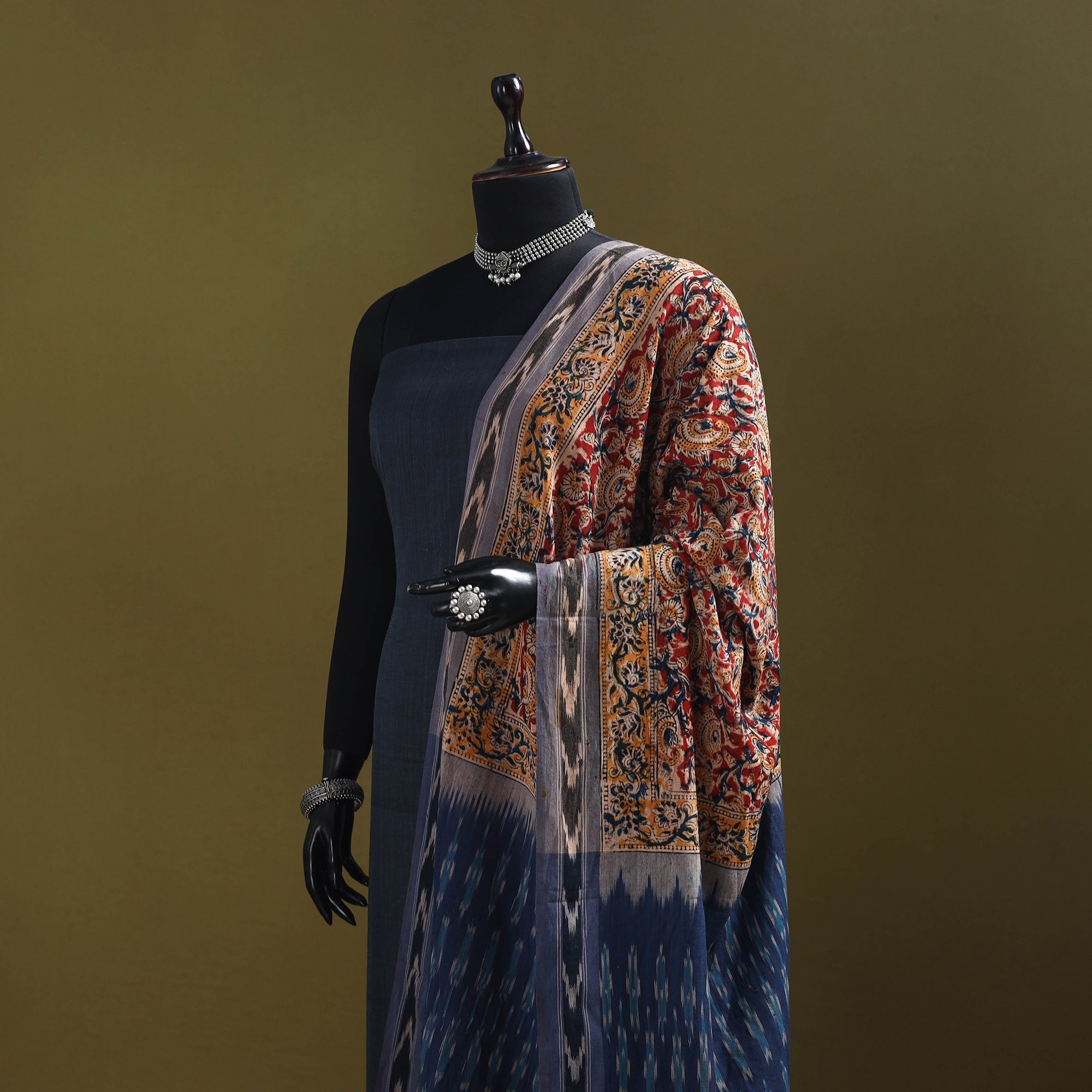 Multicolor - natural dyed kalamkari cotton dupatta