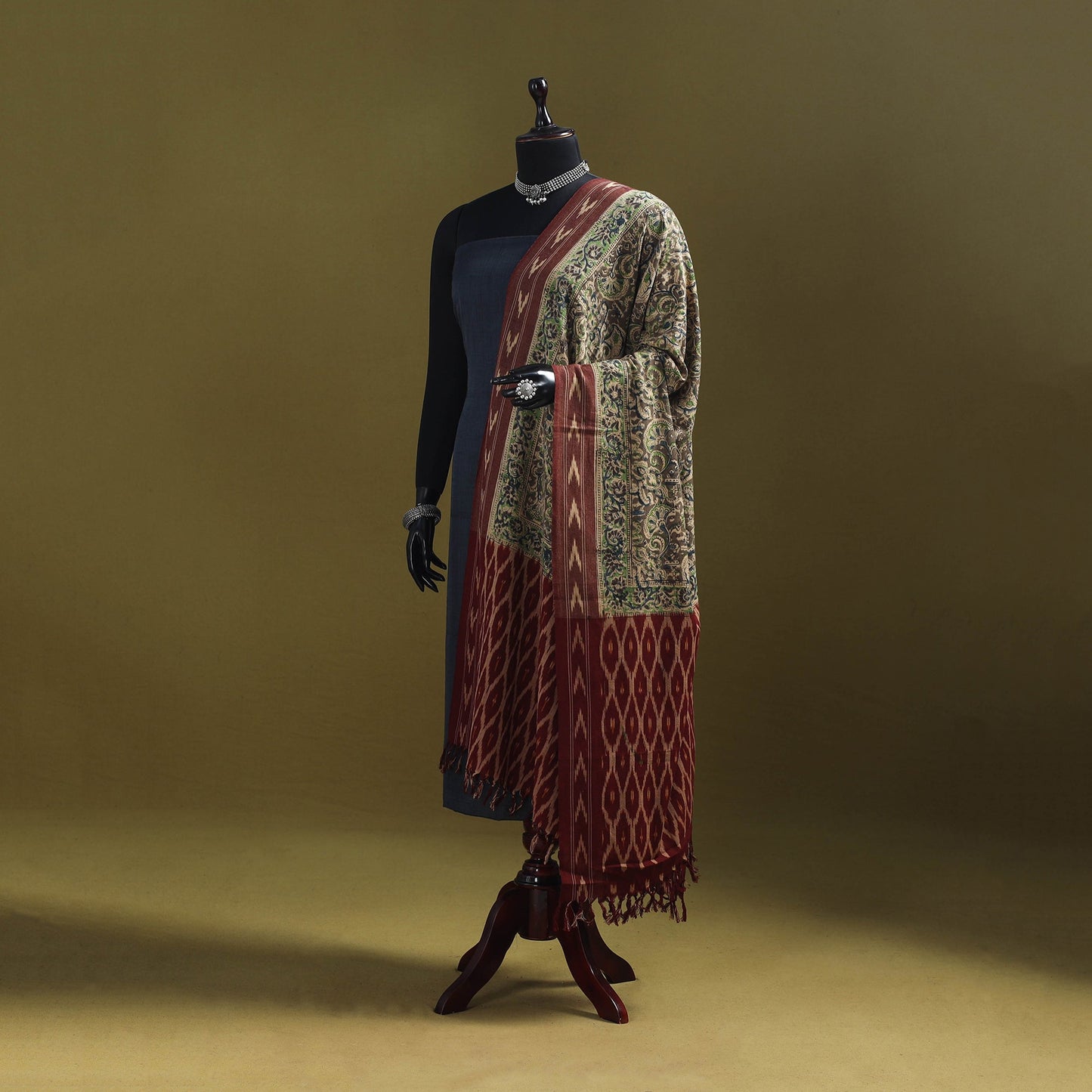 Multicolor - natural dyed kalamkari cotton dupatta