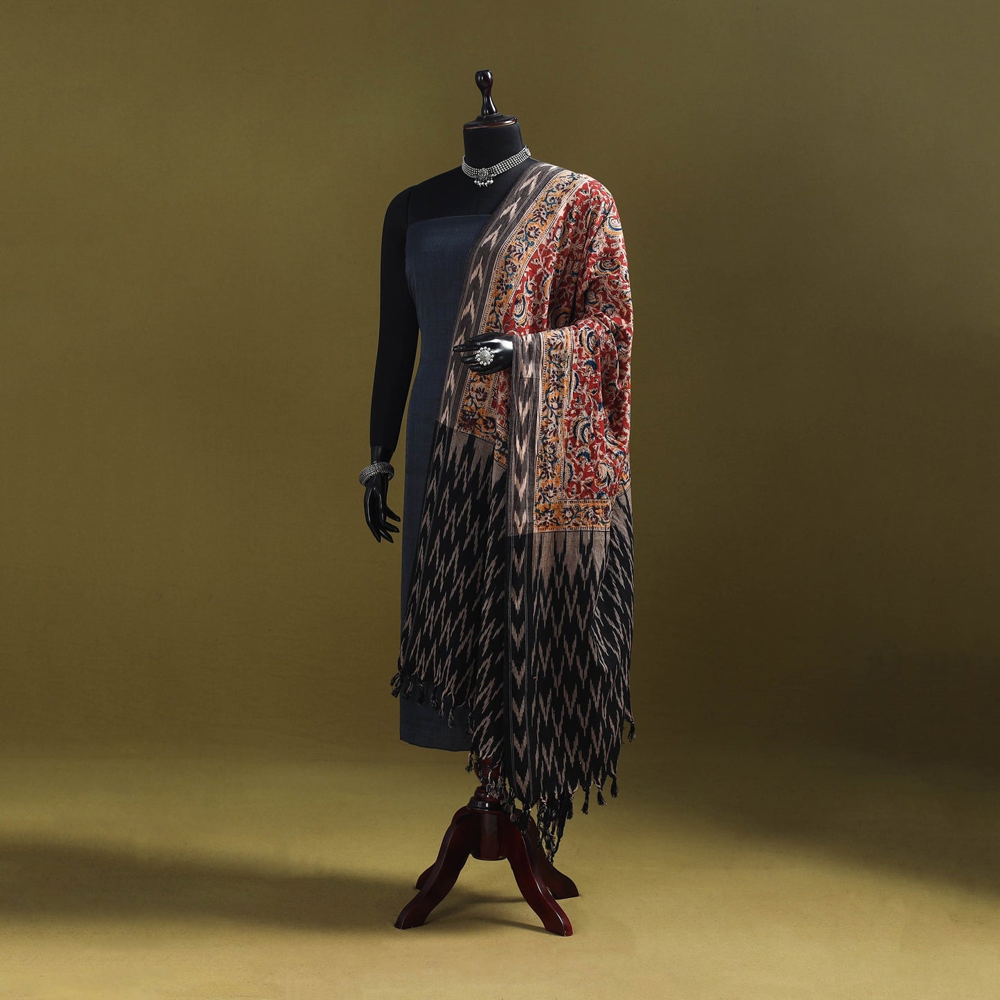 Multicolor - natural dyed kalamkari cotton dupatta