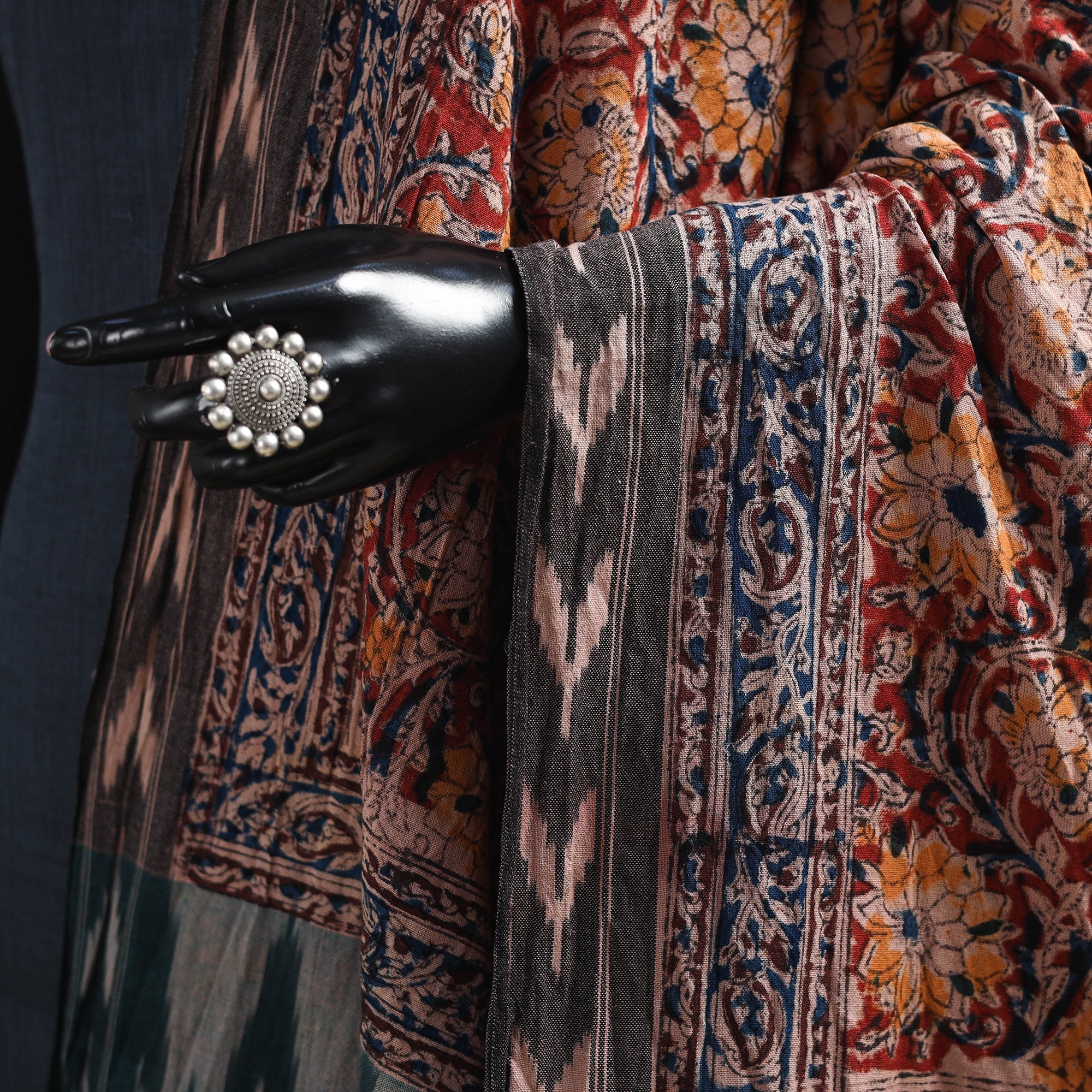 Multicolor - natural dyed kalamkari cotton dupatta