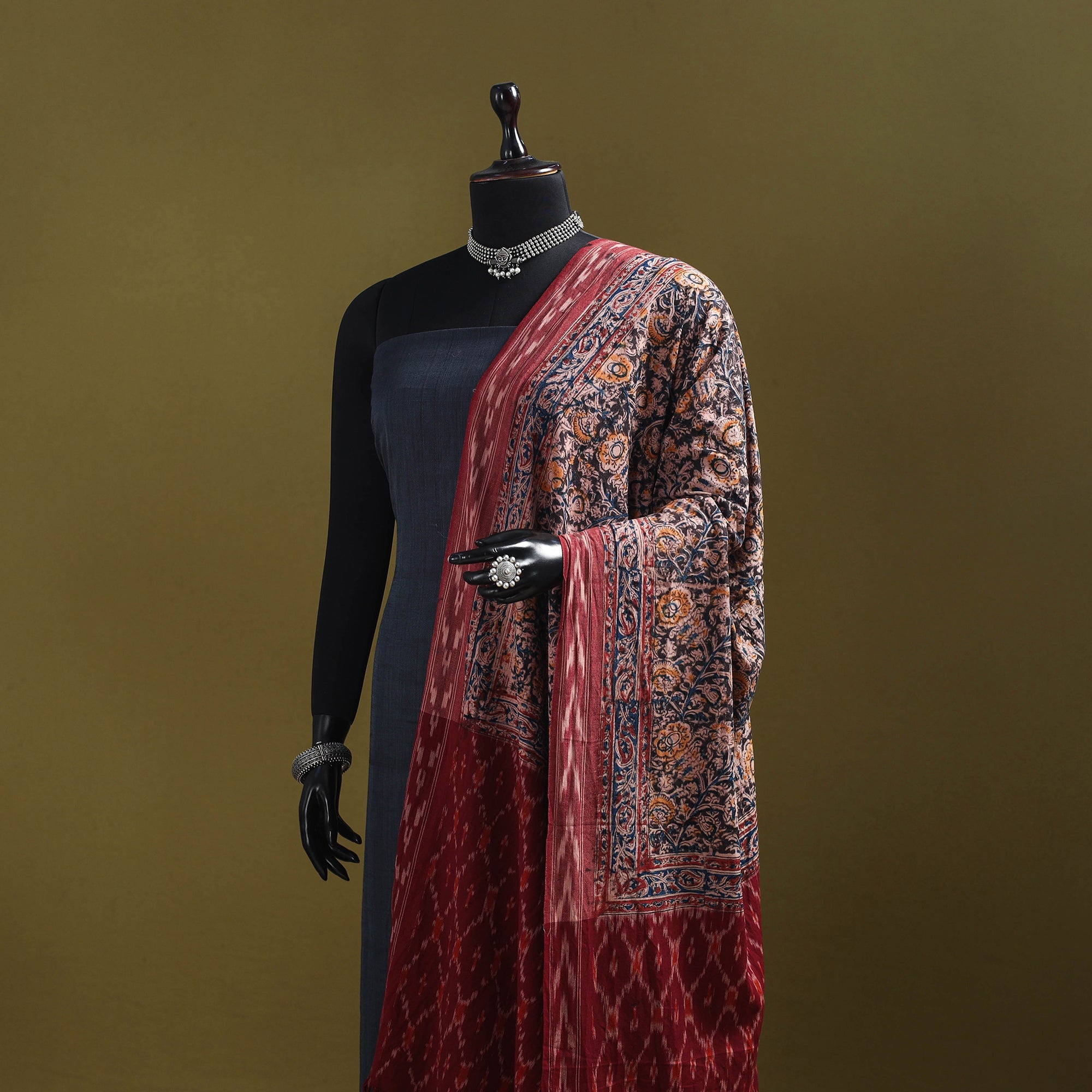 Multicolor - natural dyed kalamkari cotton dupatta