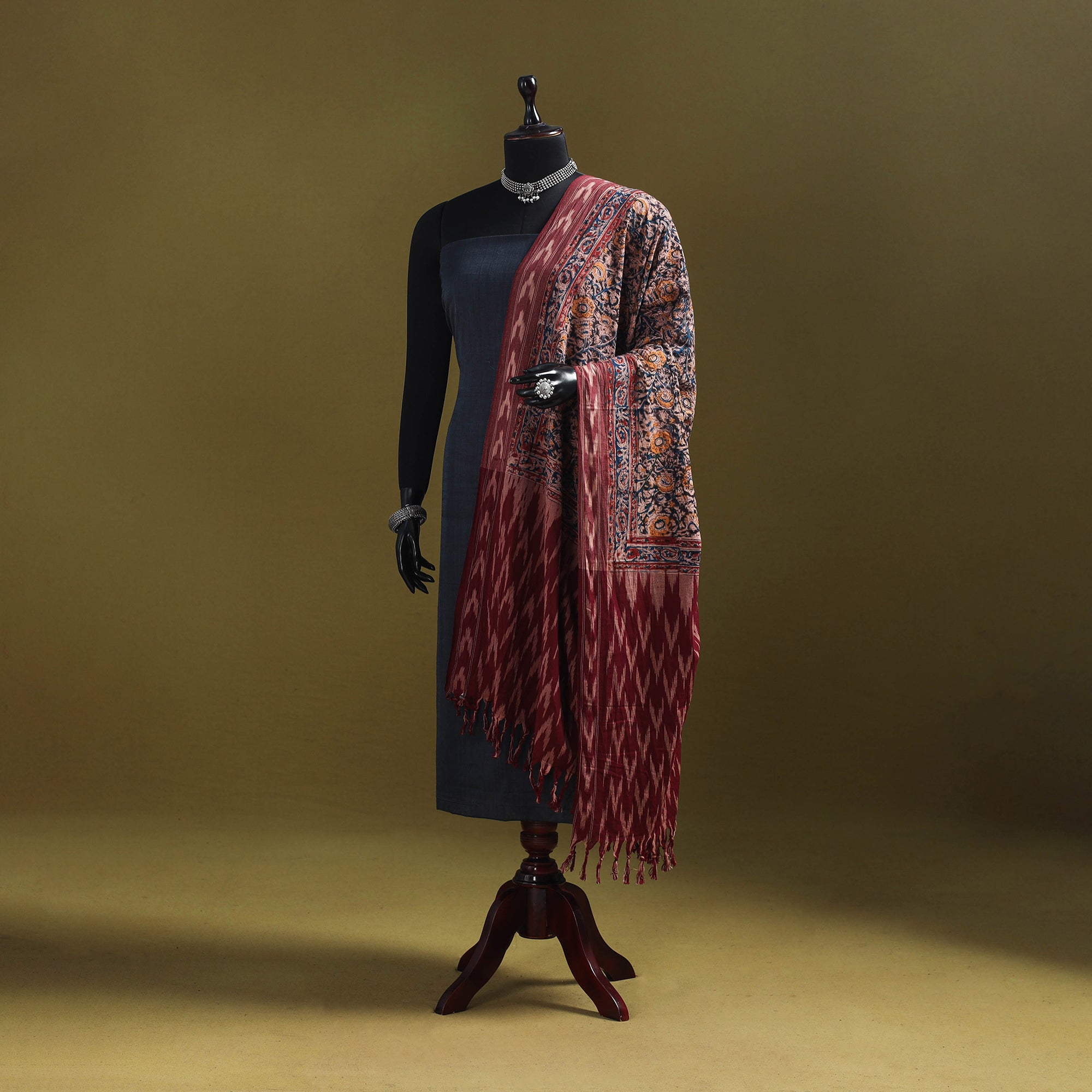 Multicolor - natural dyed kalamkari cotton dupatta