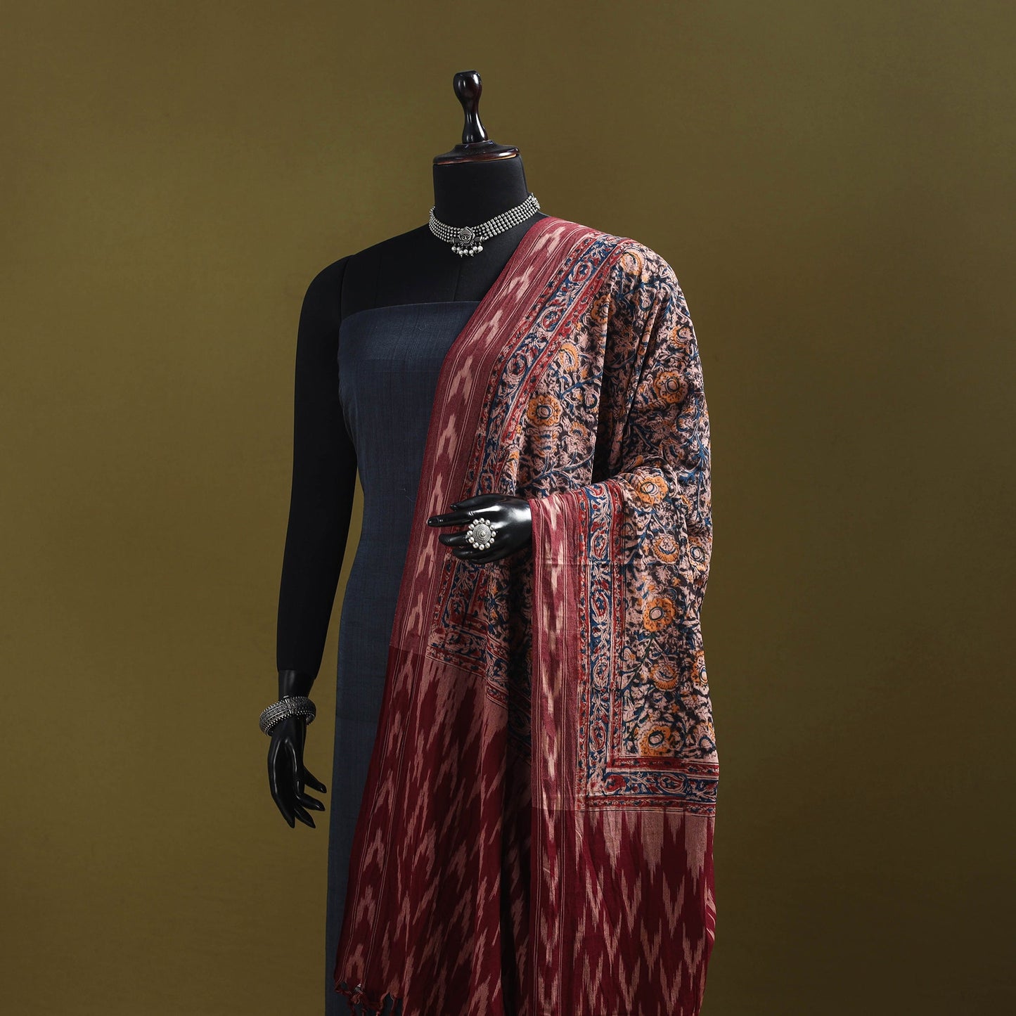 Multicolor - natural dyed kalamkari cotton dupatta