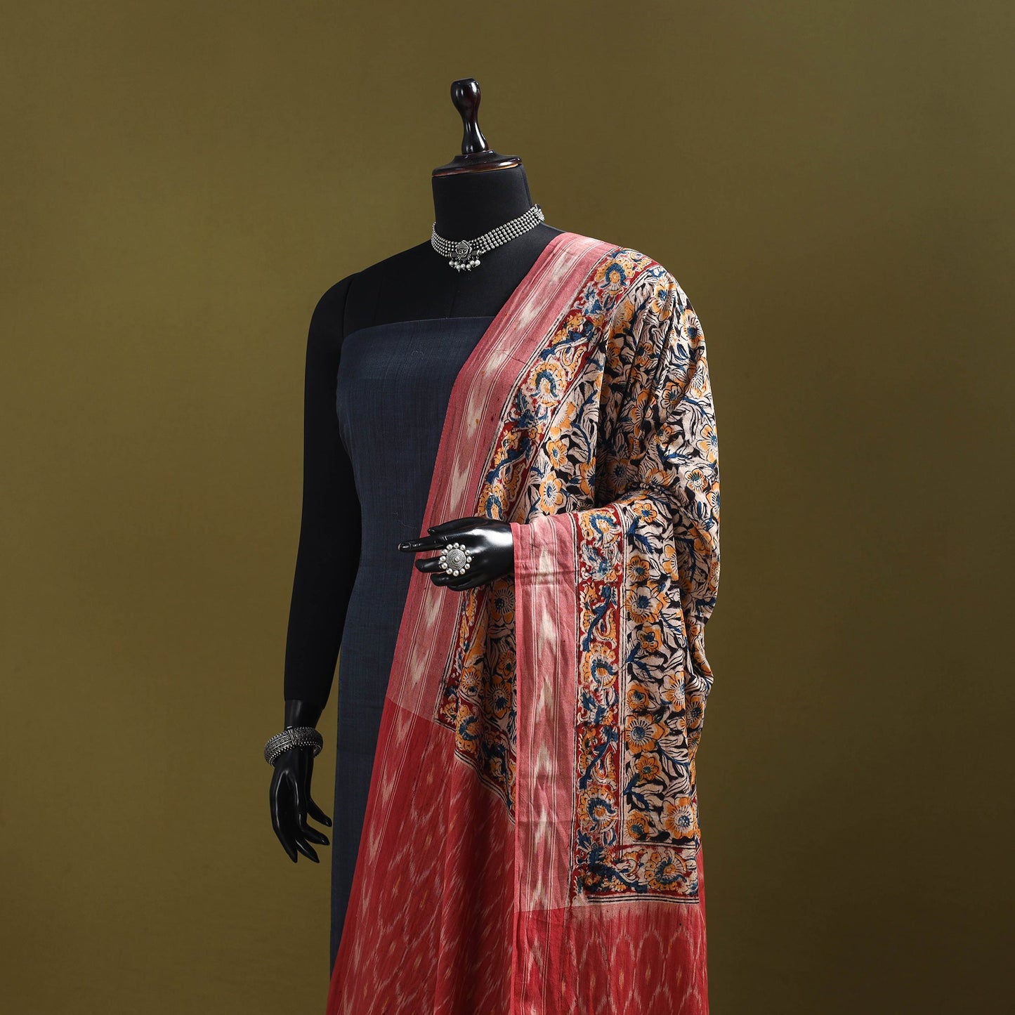 Multicolor - natural dyed kalamkari cotton dupatta