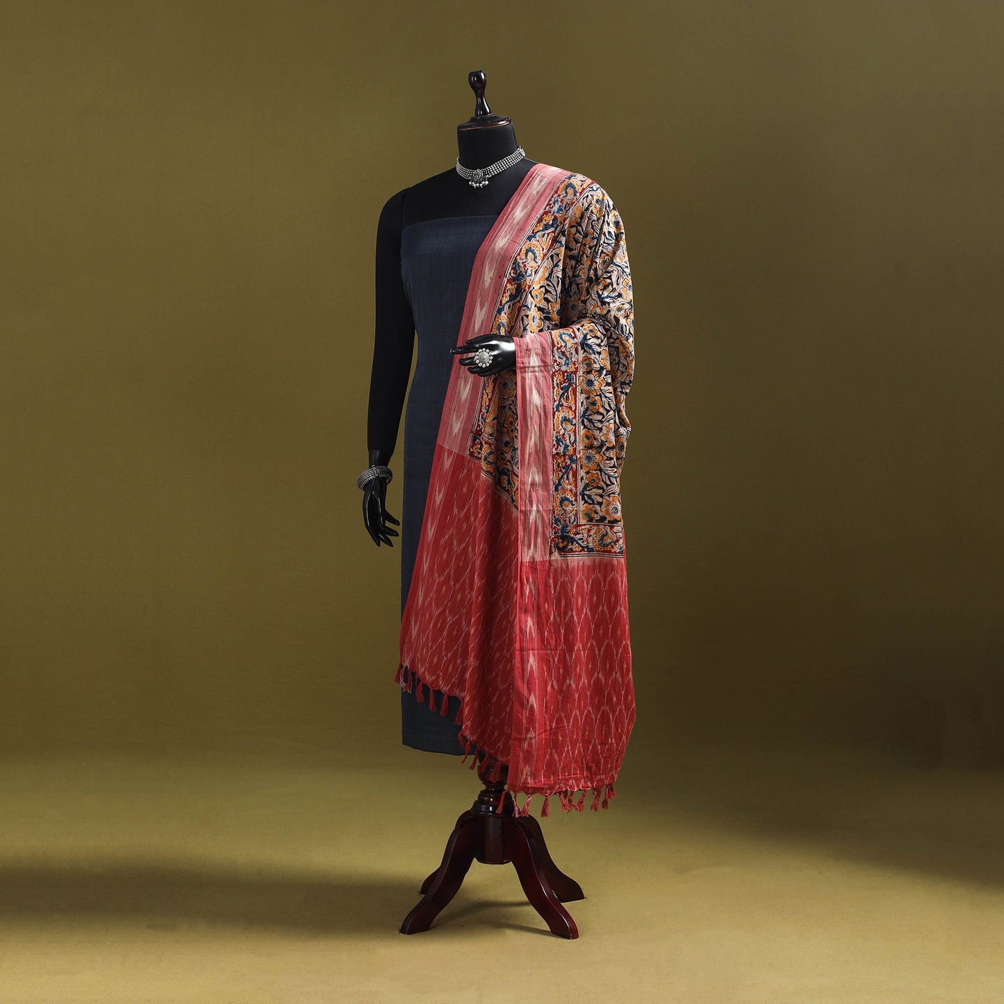 Multicolor - natural dyed kalamkari cotton dupatta