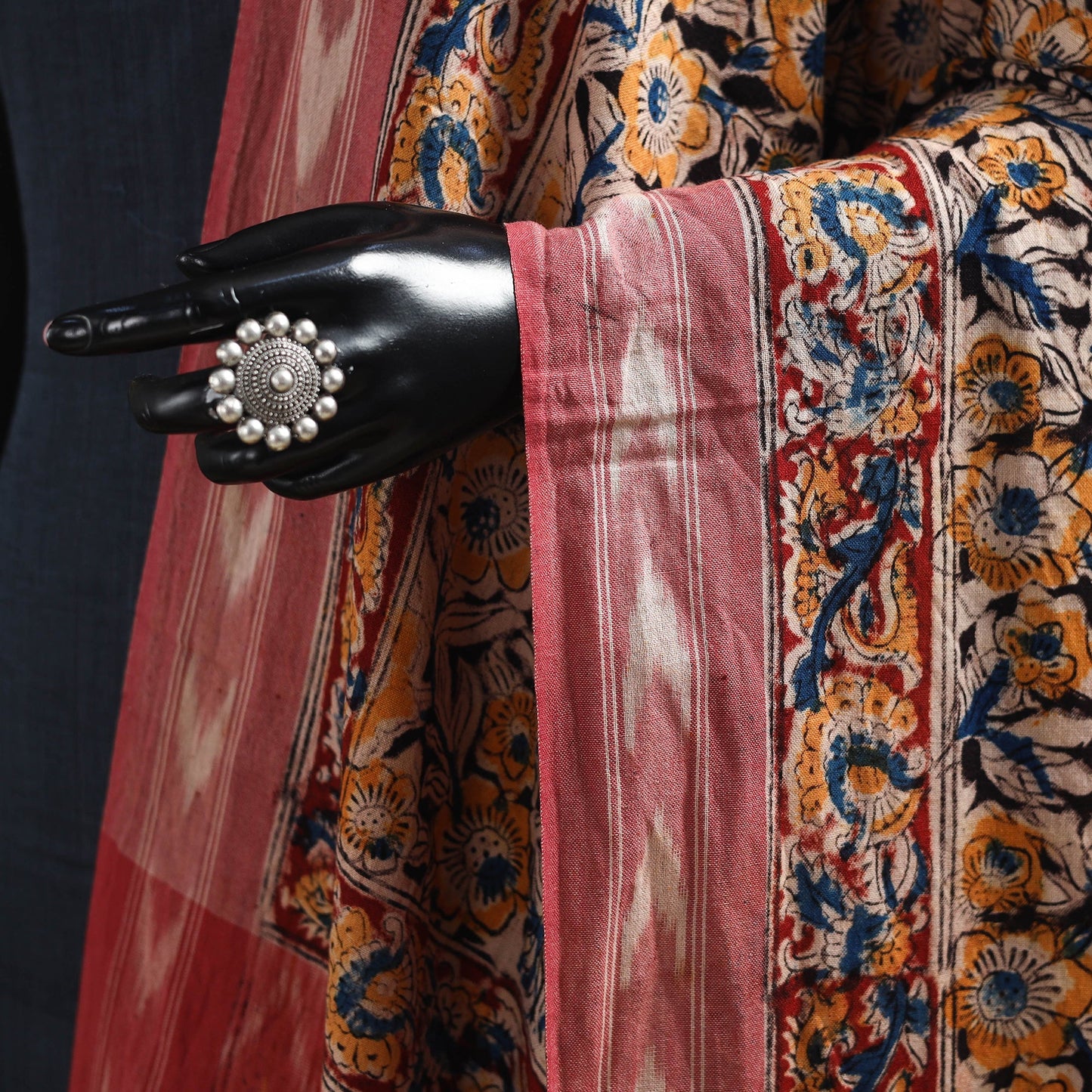 Multicolor - natural dyed kalamkari cotton dupatta