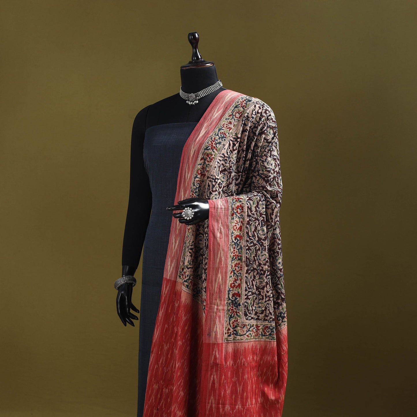 Multicolor - natural dyed kalamkari cotton dupatta