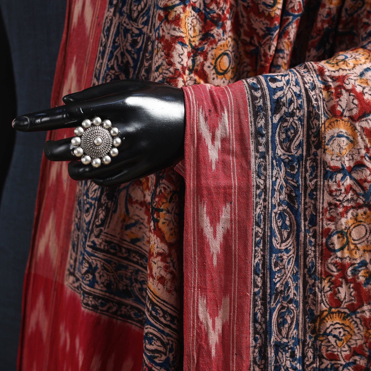 Multicolor - natural dyed kalamkari cotton dupatta