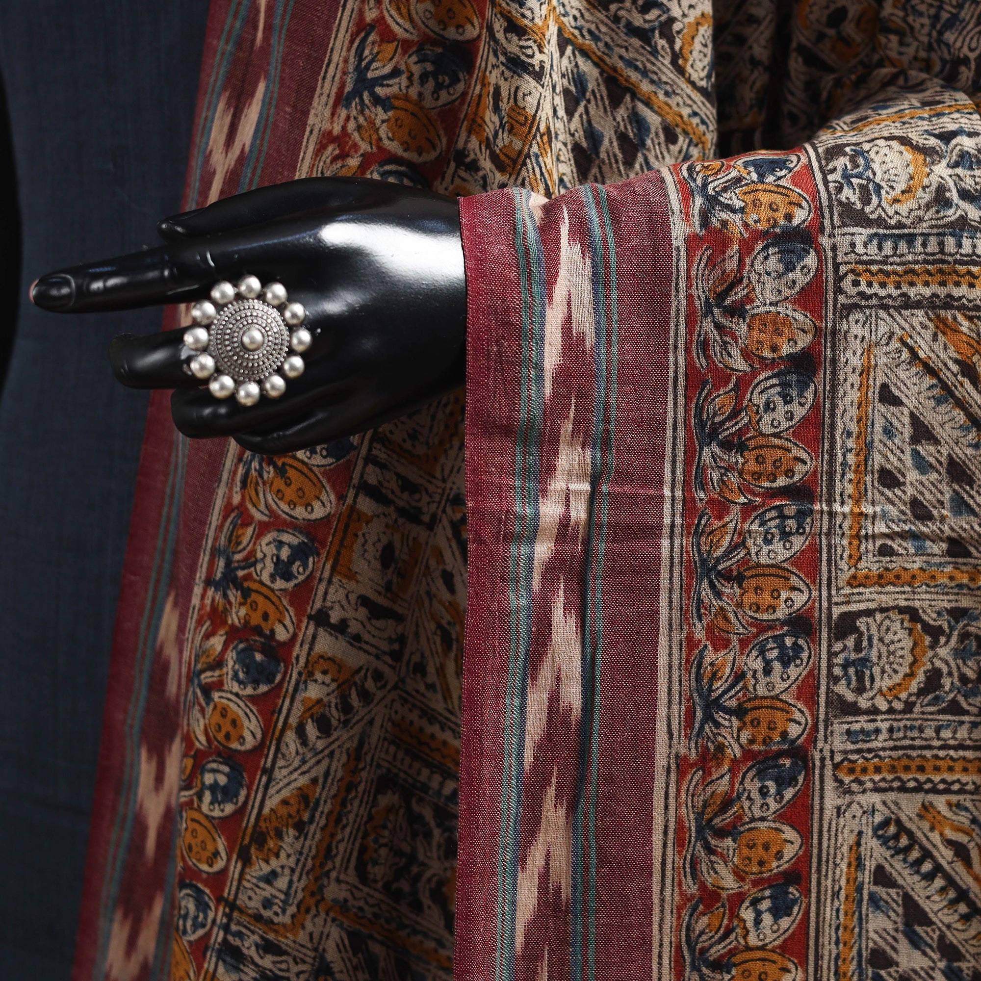 Multicolor - natural dyed kalamkari cotton dupatta