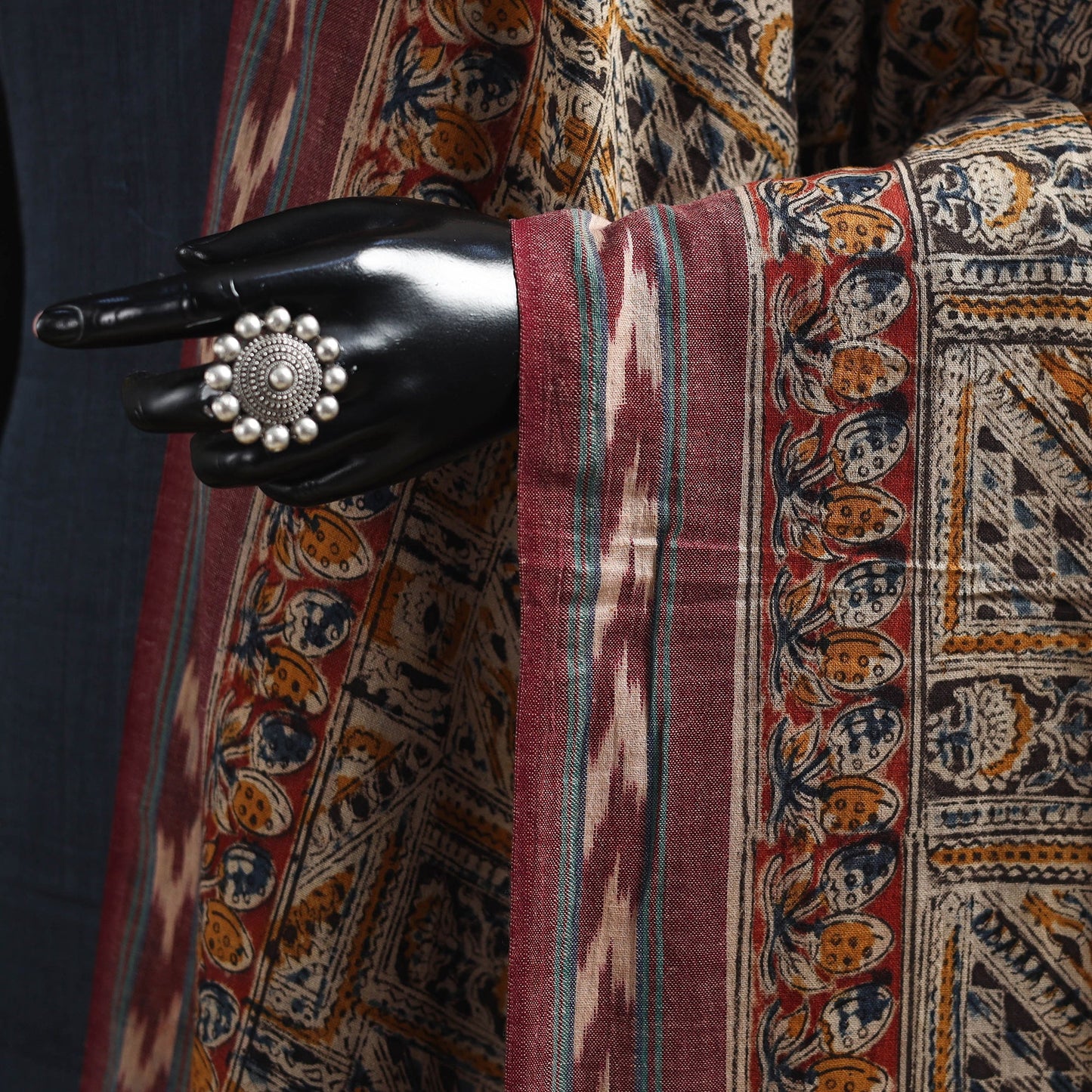 Multicolor - natural dyed kalamkari cotton dupatta