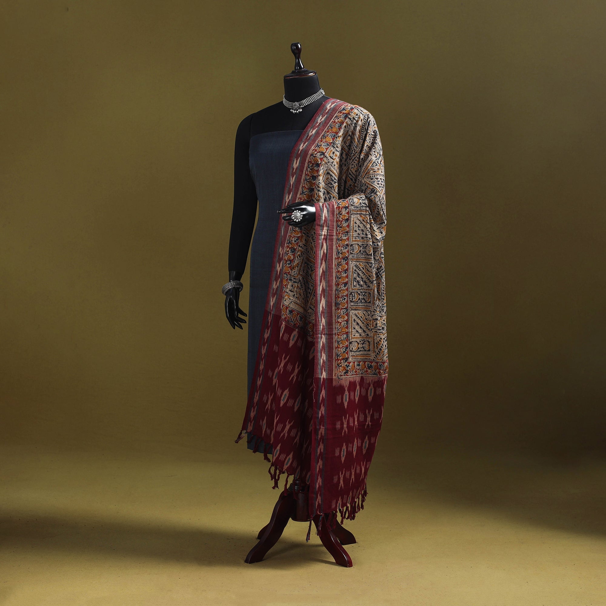 Multicolor - natural dyed kalamkari cotton dupatta