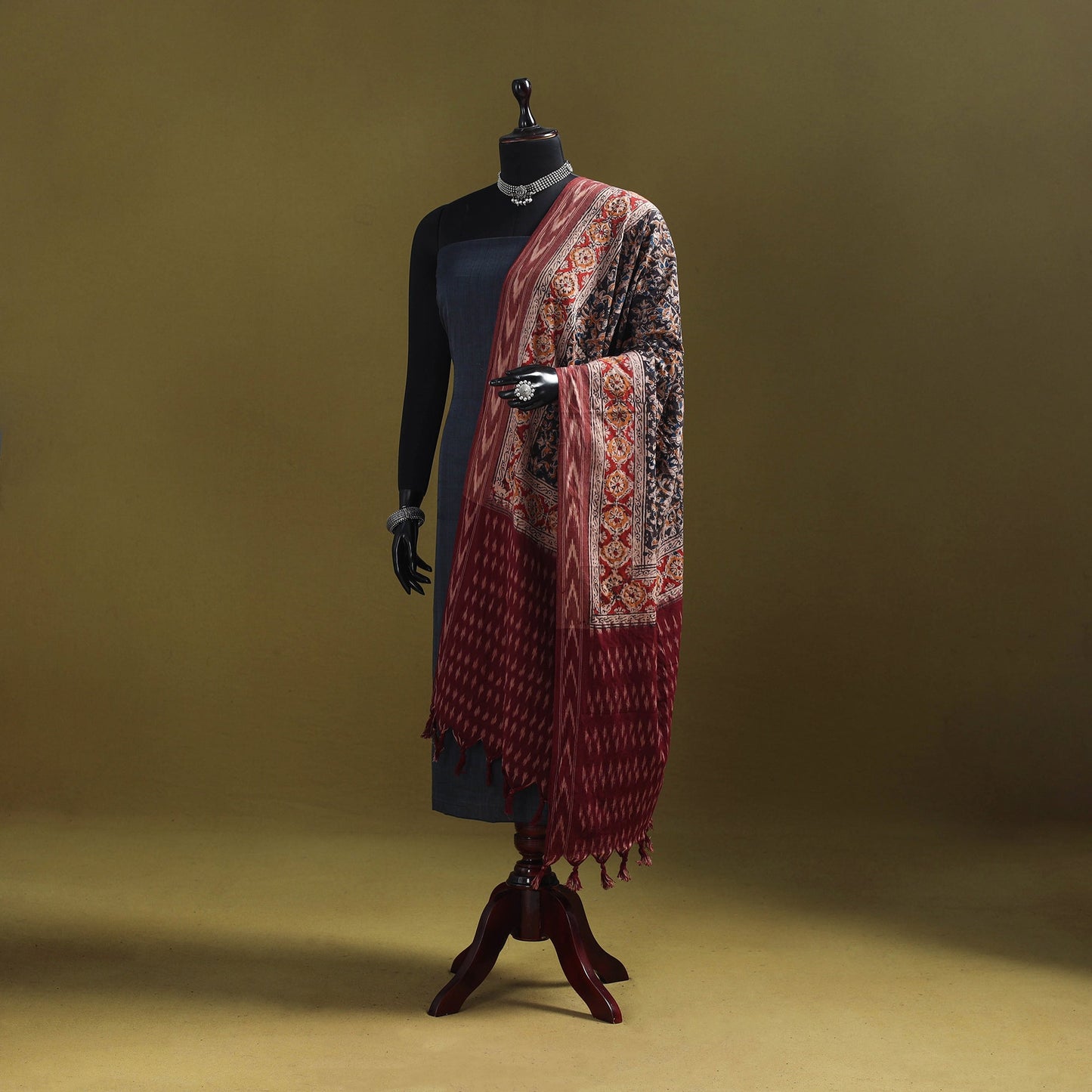Multicolor - natural dyed kalamkari cotton dupatta