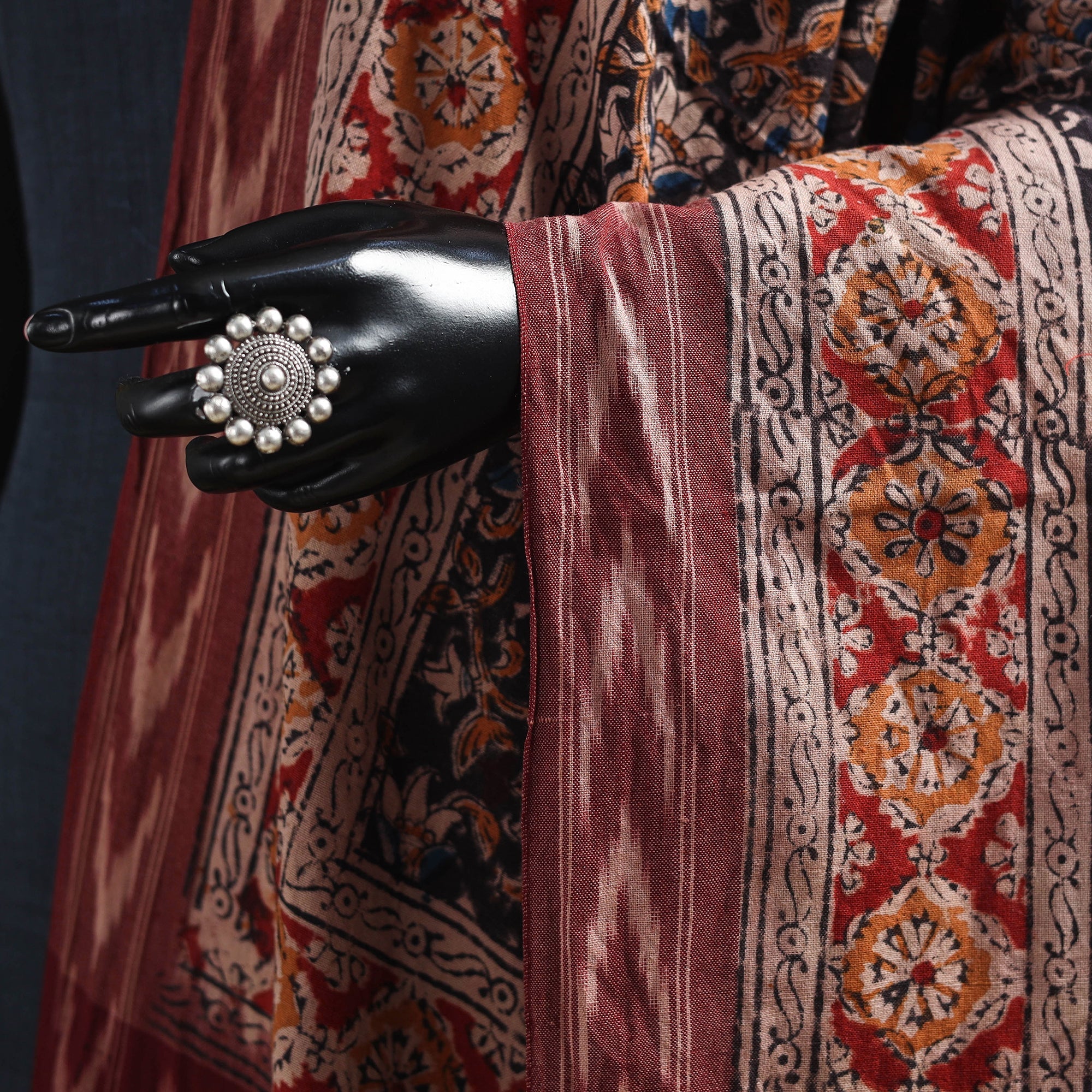 Multicolor - natural dyed kalamkari cotton dupatta