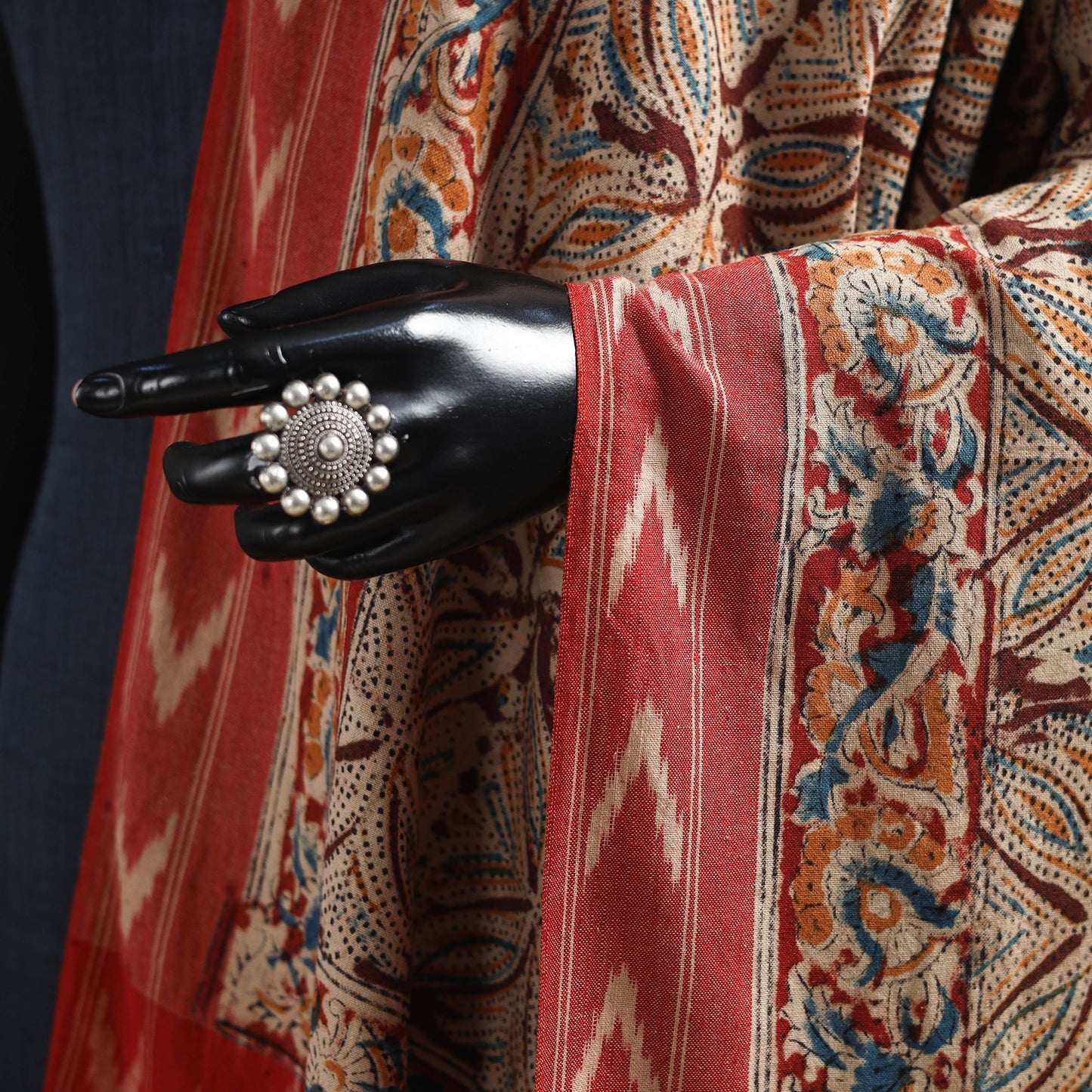 Multicolor - natural dyed kalamkari cotton dupatta