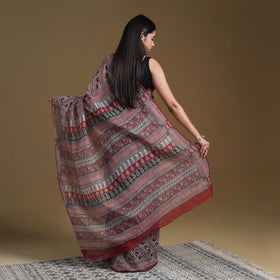 Multicolor - natural dyed kota doria cotton bagh saree 01