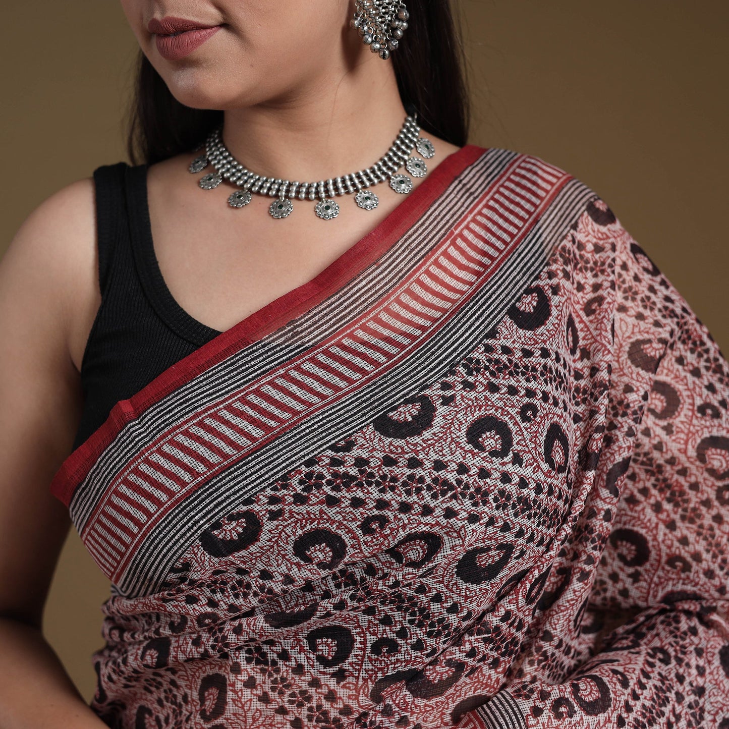 Multicolor - natural dyed kota doria cotton bagh saree 01