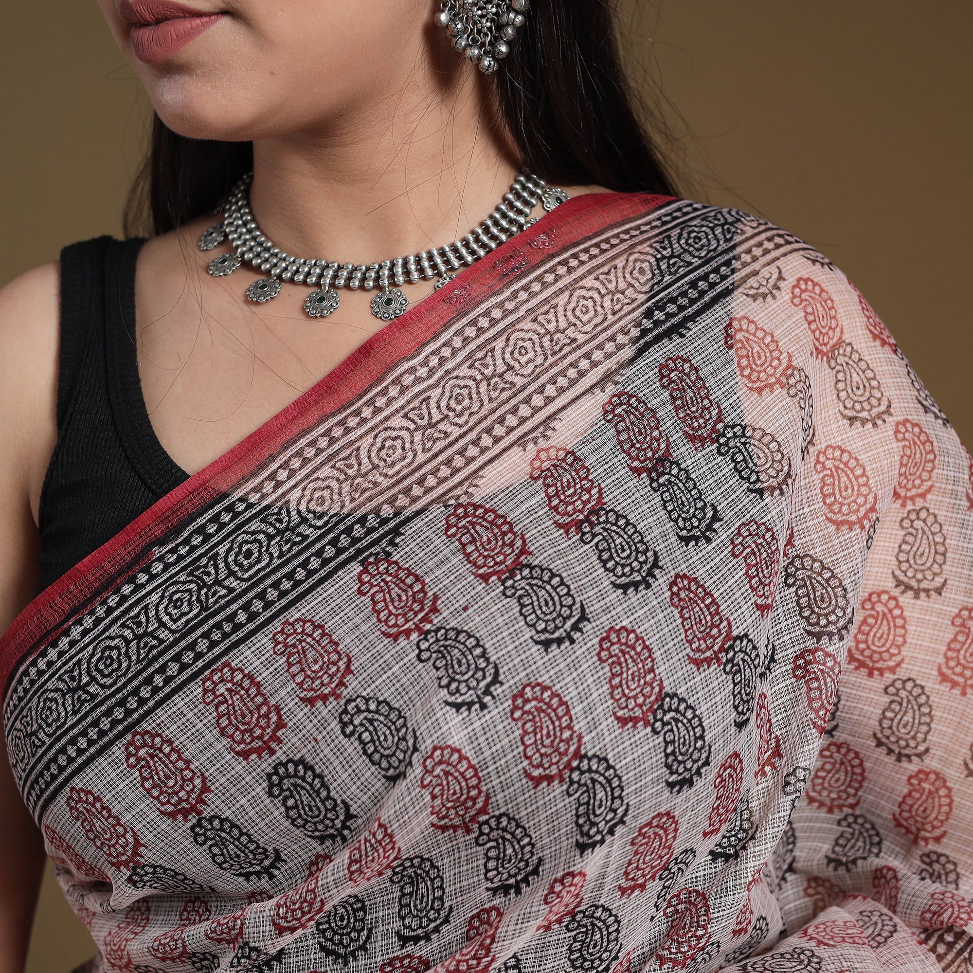 Multicolor - natural dyed kota doria cotton bagh saree 03