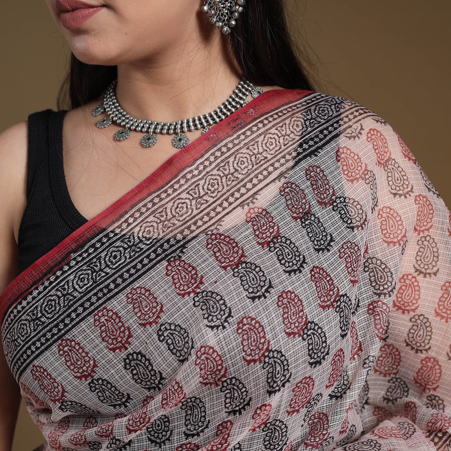 Multicolor - natural dyed kota doria cotton bagh saree 03