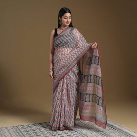 Multicolor - natural dyed kota doria cotton bagh saree 03