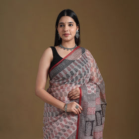 Multicolor - natural dyed kota doria cotton bagh saree 03