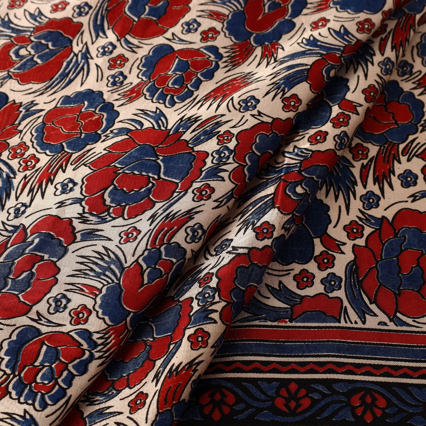 Buy Natural Dyed Mashru Silk Ajrakh Print Fabric