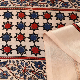 Multicolor Natural Dyed Mashru Silk Ajrakh Print Fabric