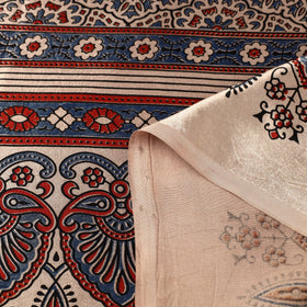 Multicolor Natural Dyed Mashru Silk Ajrakh Print Fabric