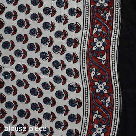 Natural dyed modal silk kutch hand block print ajrakh saree
