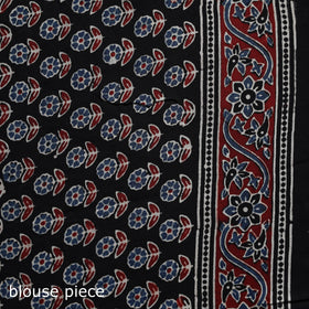 Natural dyed modal silk kutch hand block print ajrakh saree