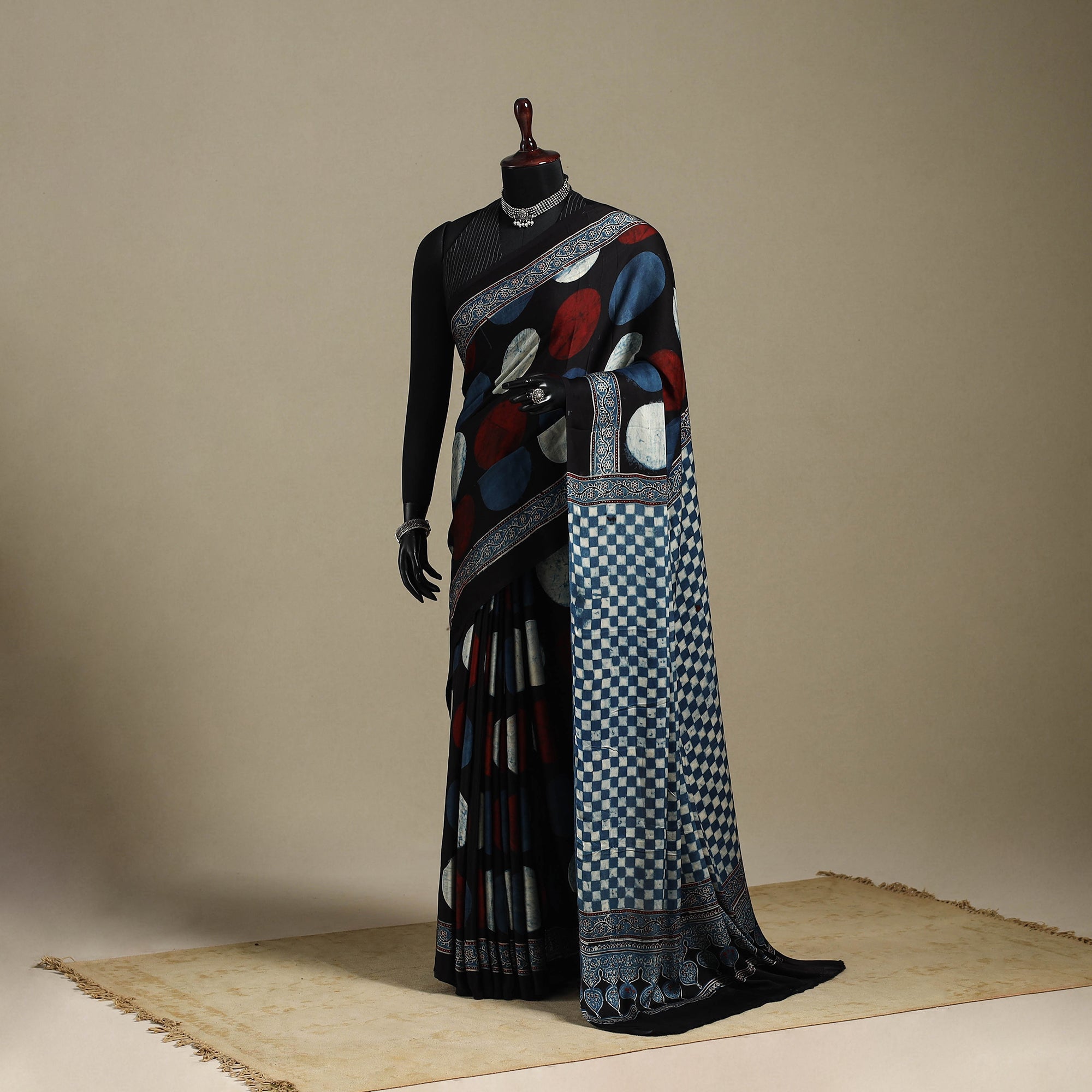 Multicolor - natural dyed modal silk saree 13 - handcrafted