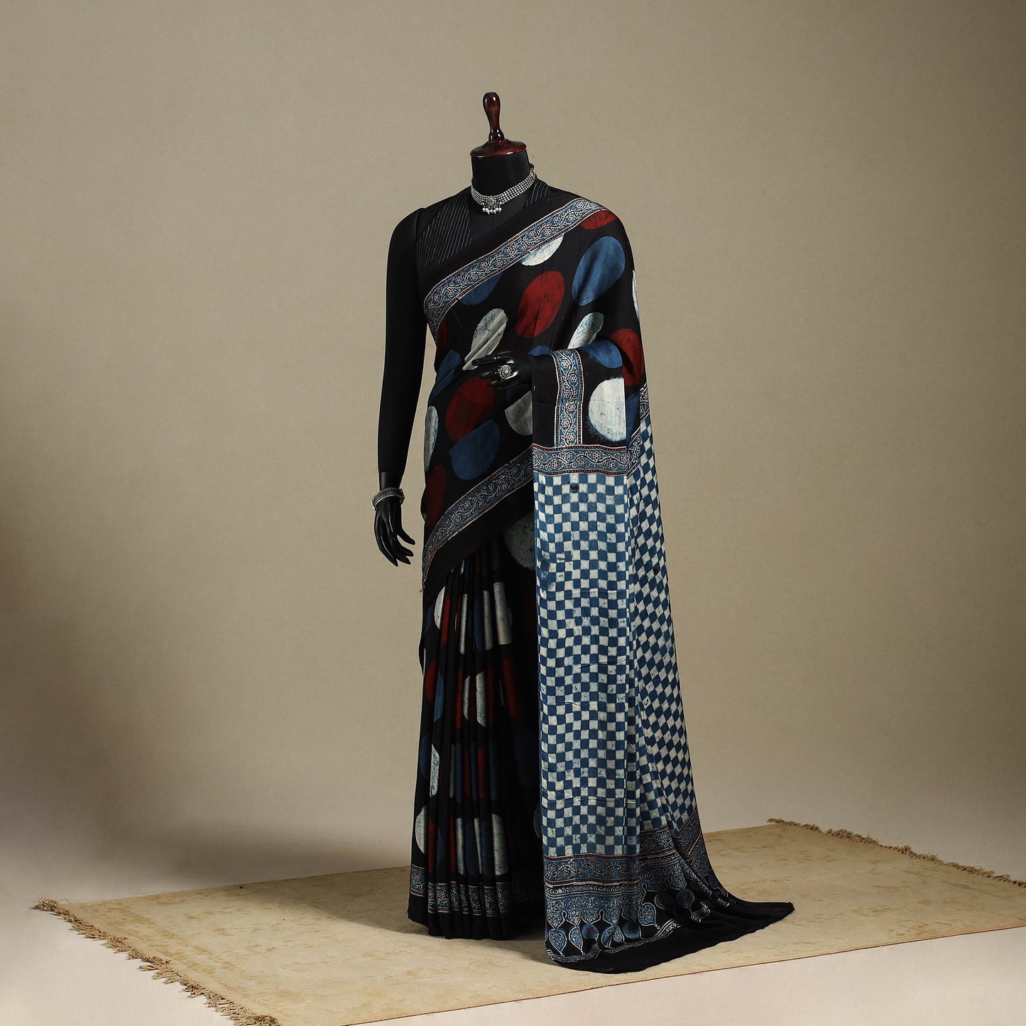 Multicolor - natural dyed modal silk saree 13 - handcrafted