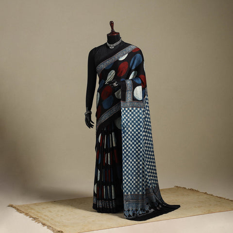 Multicolor - natural dyed modal silk saree 13 - handcrafted