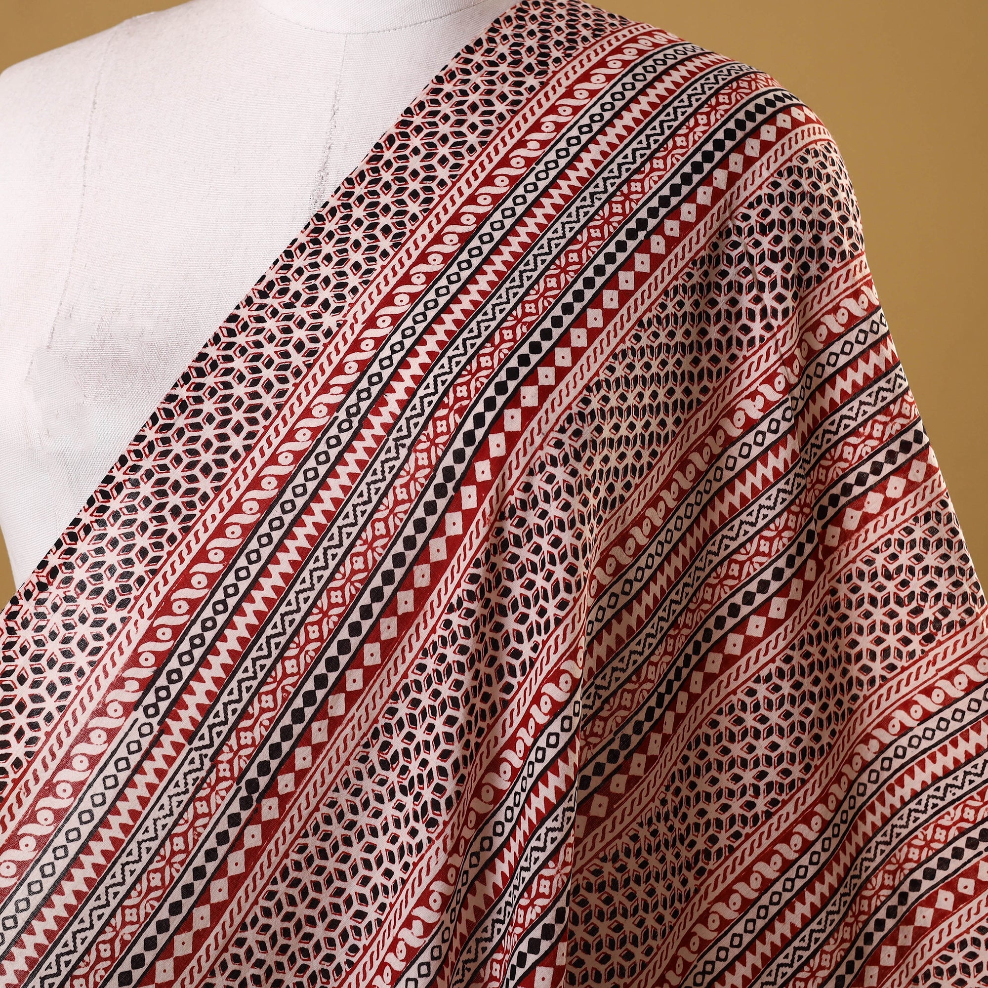 Multicolor - natural dyed mul cotton bagh fabric 12