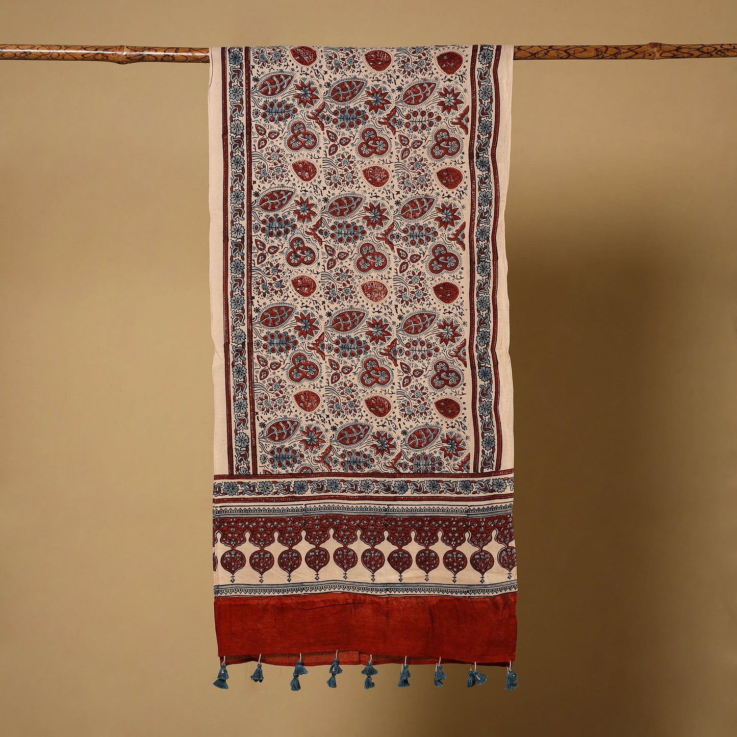 Multicolor - natural dyed mul cotton stole 13 - handcrafted