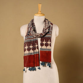 Multicolor - natural dyed mul cotton stole 13 - handcrafted