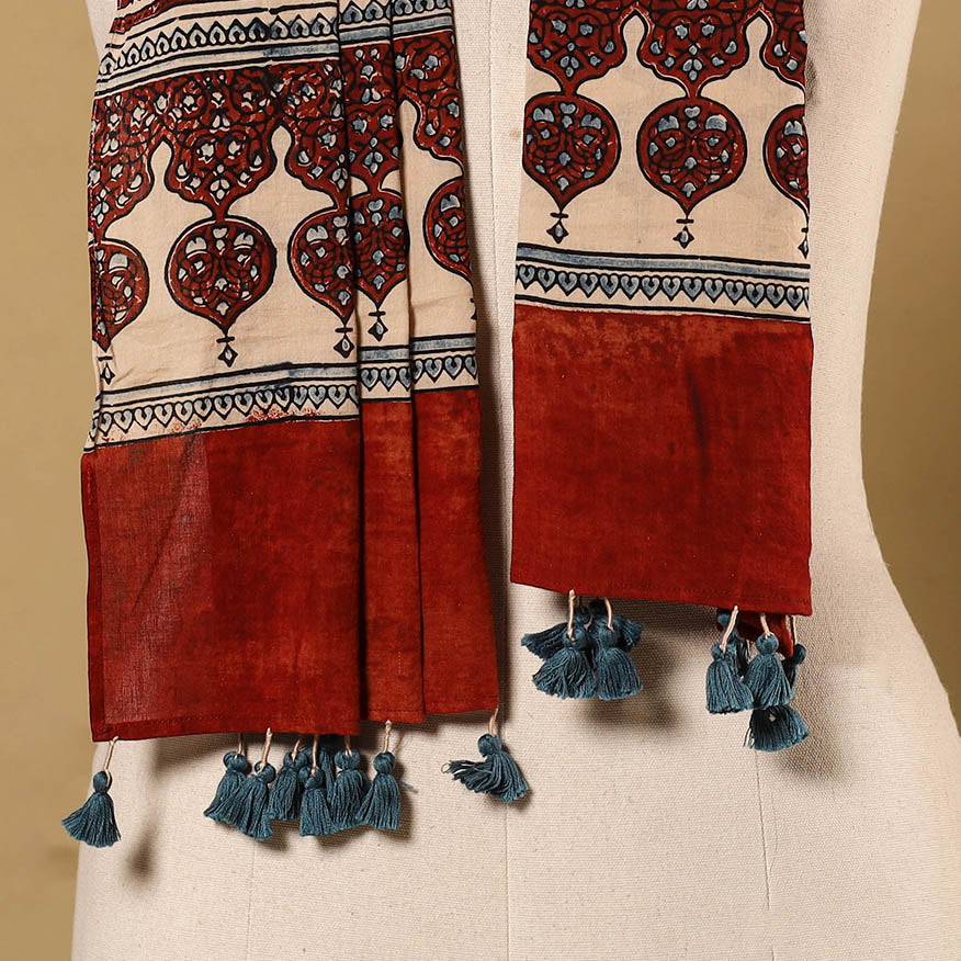 Multicolor - natural dyed mul cotton stole 13 - handcrafted