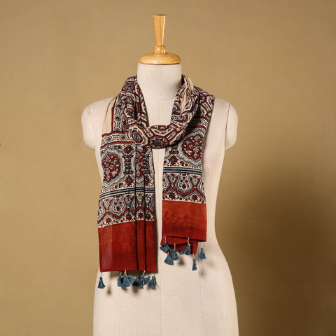 Multicolor - natural dyed mul cotton stole 19 - handcrafted