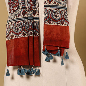 Multicolor - natural dyed mul cotton stole 19 - handcrafted