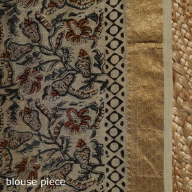 Red - natural dyed pedana chanderi silk kalamkari saree 19