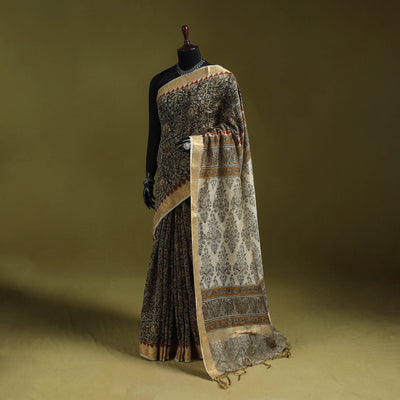 Multicolor - natural dyed pedana block print chanderi silk