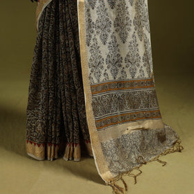 Multicolor - natural dyed pedana block print chanderi silk
