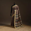 Red - natural dyed pedana chanderi silk kalamkari saree 19