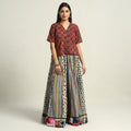 Multicolor - printed 24 kali patchwork cotton long skirt 03