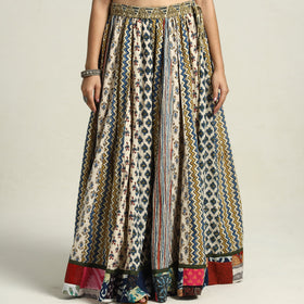 Multicolor - printed 24 kali patchwork cotton long skirt 03
