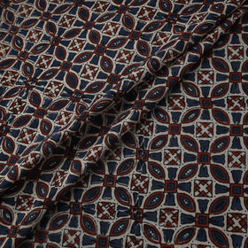 Natural dyed pure mul cotton hand block ajrakh print fabric