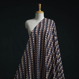 Natural dyed pure mul cotton hand block ajrakh print fabric